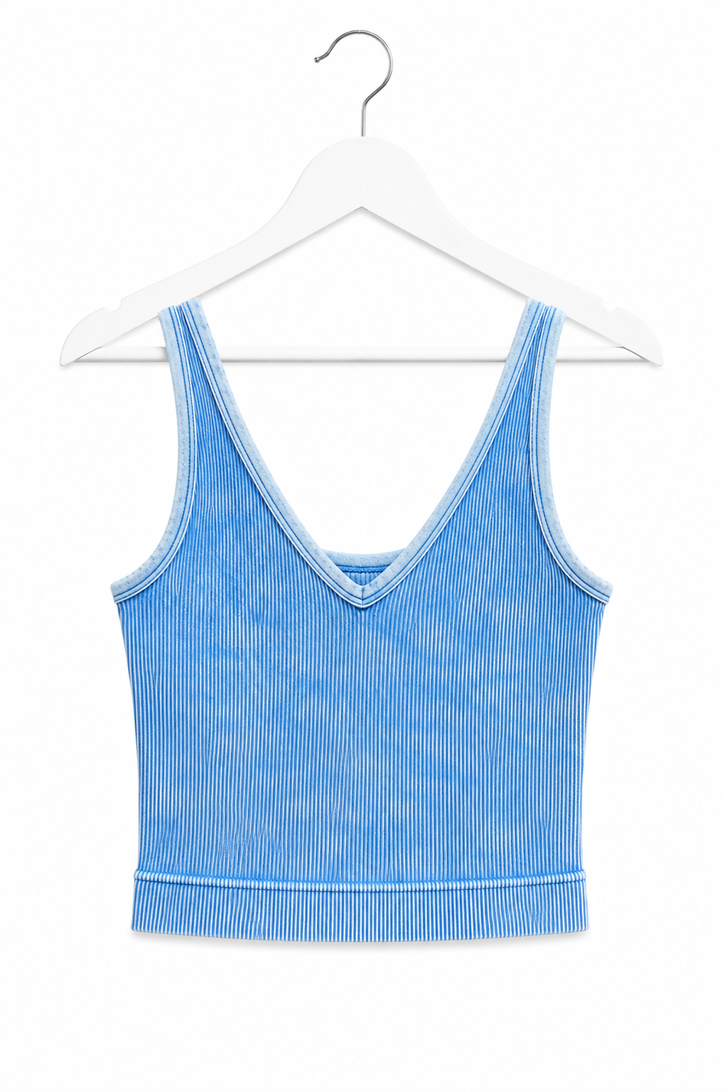 2 WAY NECKLINE WASHED RIBBED SEAMLESS TANK