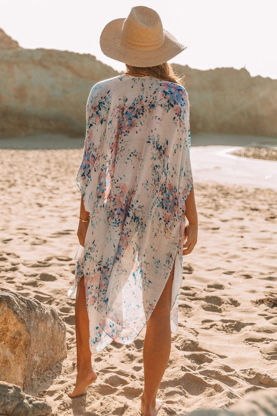 FLORAL CARDIGAN BEACH COVER