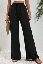 WIDE LEG PANTS W/POCKETS BLACK