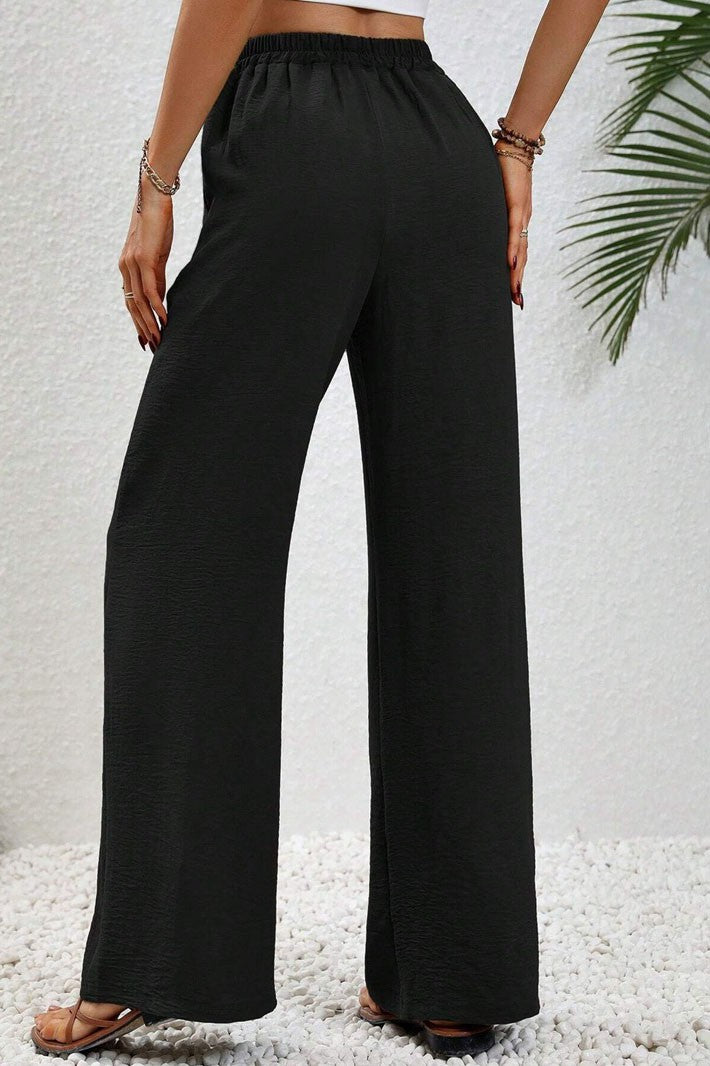 WIDE LEG PANTS W/POCKETS BLACK