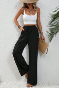 WIDE LEG PANTS W/POCKETS BLACK