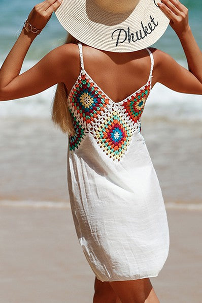 CROCHET V-NECK BEACH COVER