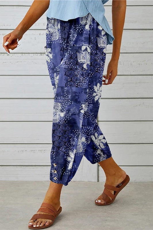BOHO 3 BUTTONS TROUSERS PURPLE