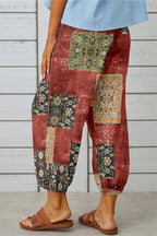 BOHO 3 BUTTONS TROUSERS RED