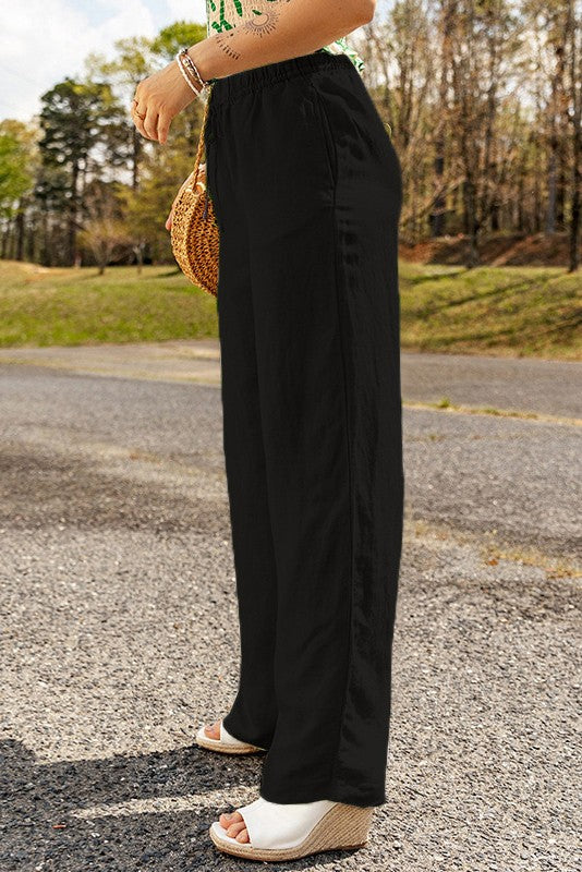 DRAWSTRING PANTS W/POCKETS BLACK