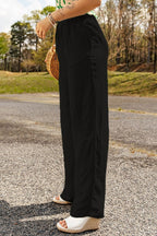 DRAWSTRING PANTS W/POCKETS BLACK