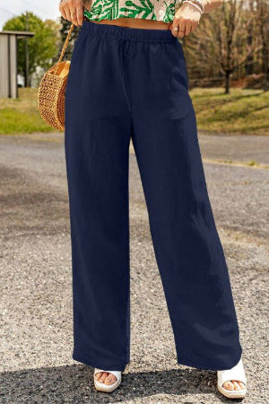DRAWSTRING PANTS W/POCKETS NAVY