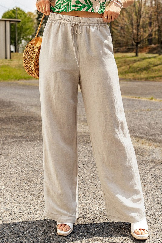 DRAWSTRING PANTS W/POCKETS KHAKI