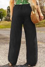 DRAWSTRING PANTS W/POCKETS BLACK
