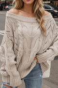 OFF SHOULDER TWIST SWEATER