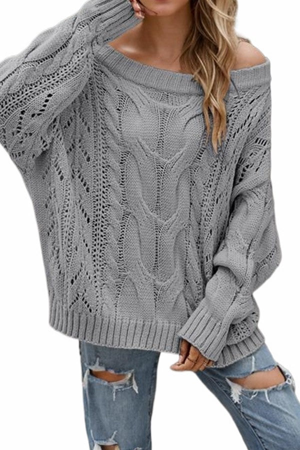 OFF SHOULDER TWIST SWEATER