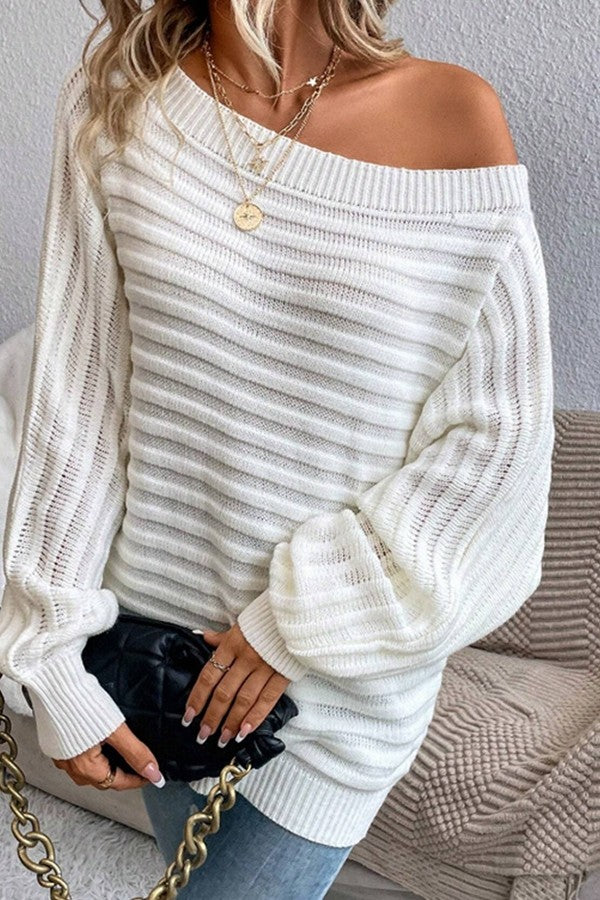 OFF SHOULDER KNITTED SWEATER