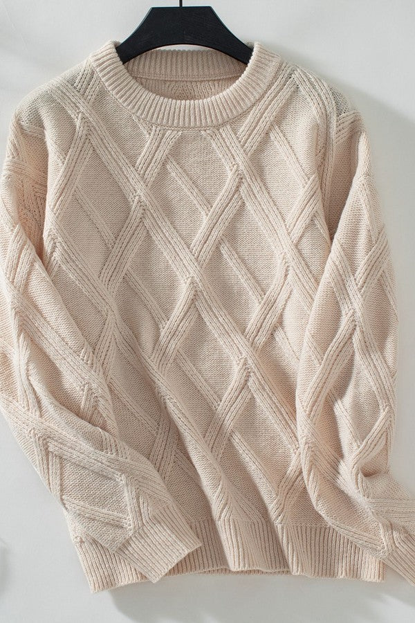 DIAMOND PATTERN SWEATER