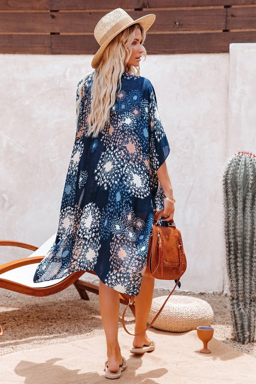 FLORAL CARDIGAN BEACH COVER