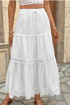 LACE TRIM MAXI SKIRT
