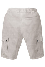 LINEN SOLID DRAWSTRING CARGO SHORTS