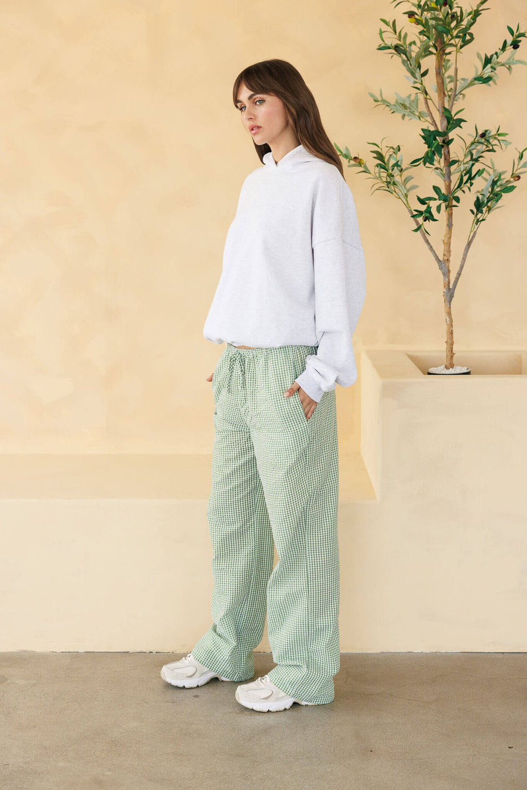 GINGHAM PULL ON PANTS