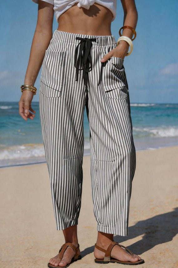 MARINA STRIPES POCKET PANTS