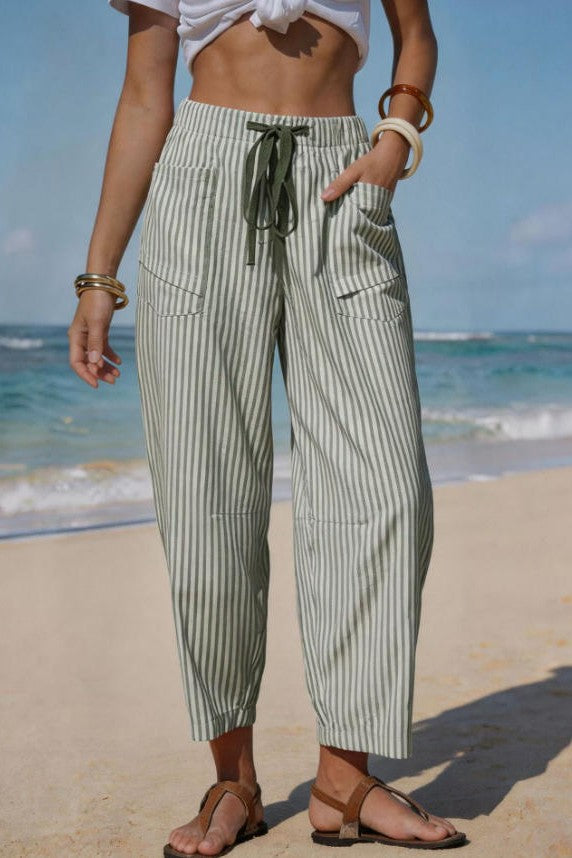 MARINA STRIPES POCKET PANTS