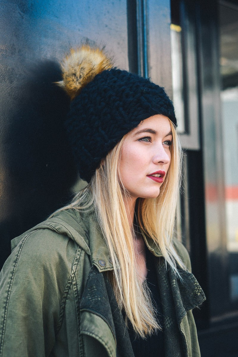 CHUNKY POM BEANIE