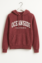 VINTAGE MINERAL WASHED HOODIE BRICK