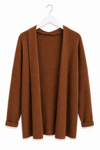 HOODED KNITTED CARDIGAN