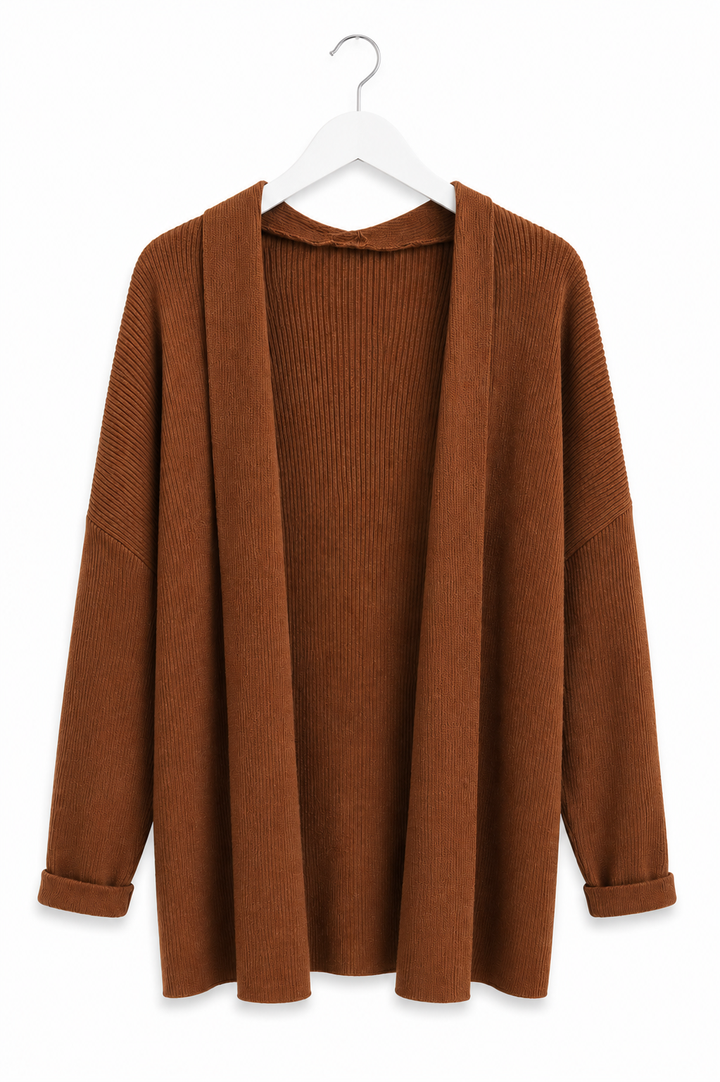 HOODED KNITTED CARDIGAN