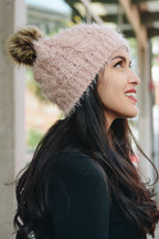 FAUX MOHAIR KNIT BEANIE