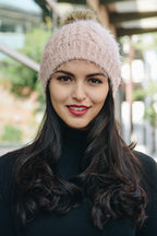 FAUX MOHAIR KNIT BEANIE