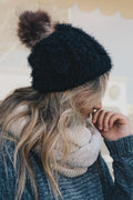 FAUX MOHAIR KNIT BEANIE
