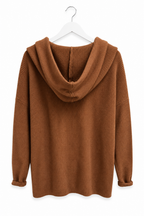 HOODED KNITTED CARDIGAN