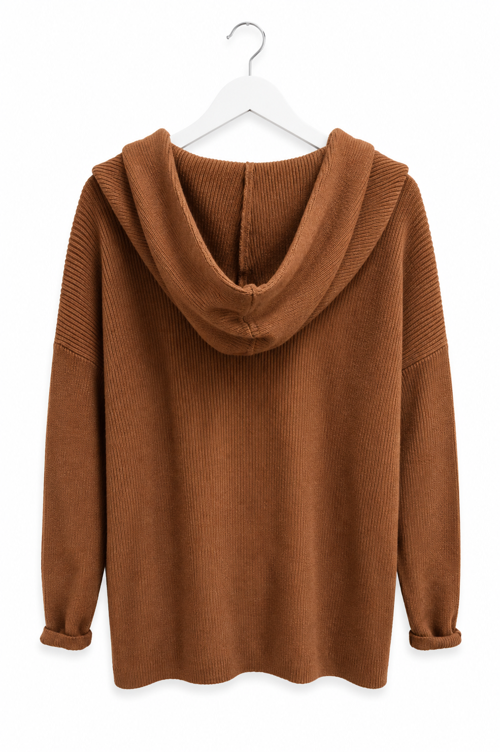HOODED KNITTED CARDIGAN