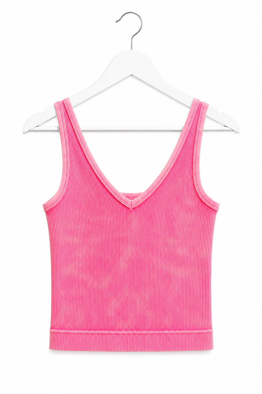 2 WAY NECKLINE WASHED RIBBED SEAMLESS TANK