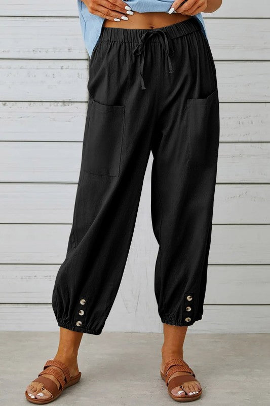 3 BUTTON POCKET TROUSERS BLACK