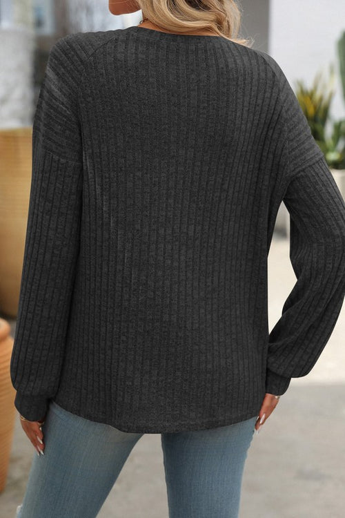 BUTTON DETAIL SOFT SWEATER BLACK