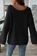 RELAXED FIT KNIT SWEATER BLACK