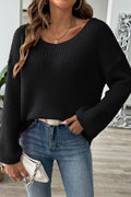 RELAXED FIT KNIT SWEATER BLACK