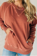 SOFT PULLOVER SWEATER BRICK RED
