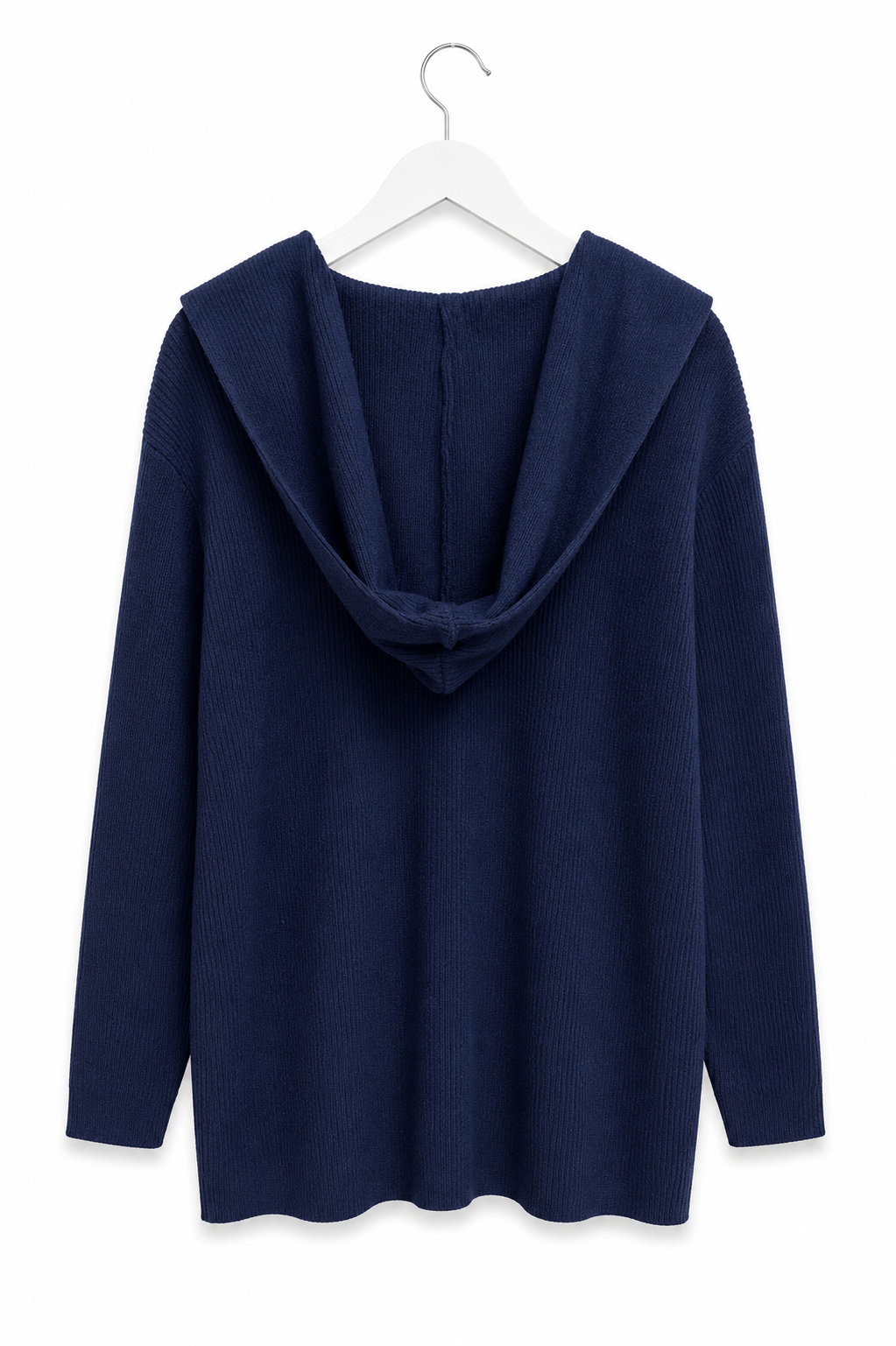 HOODED KNITTED CARDIGAN