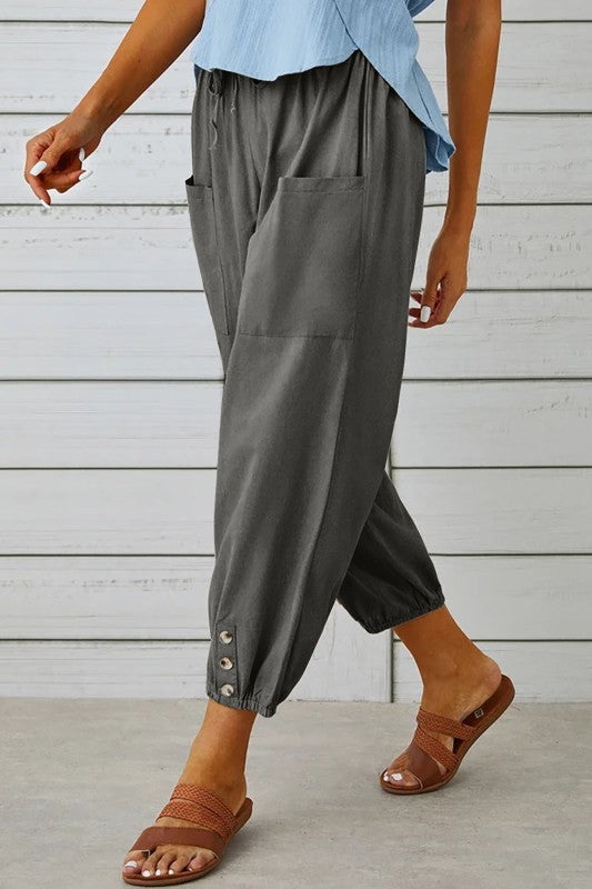 3 BUTTON POCKET TROUSERS DARK GREY