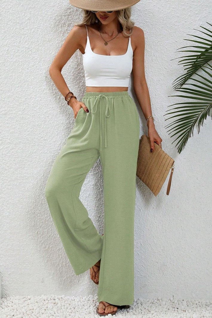 WIDE LEG PANTS W/POCKETS