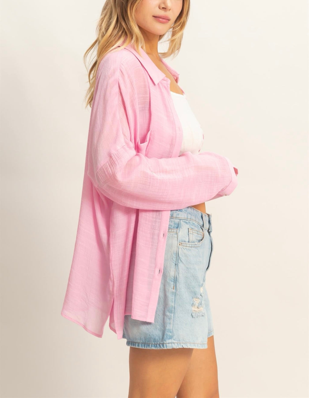 LIGHTWEIGHT BUTTON DOWN BLOUSE