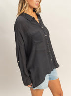 LIGHTWEIGHT BUTTON DOWN BLOUSE