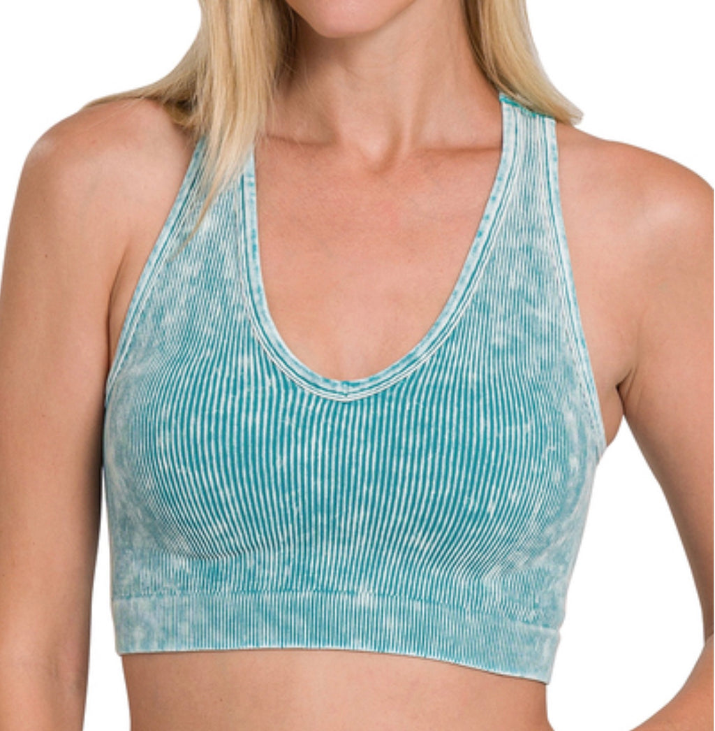 WASHED RIBBED RACERBACK T-TOP
