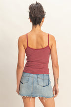 SNAP-BUTTON HENLEY CAMI