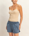SNAP-BUTTON HENLEY CAMI