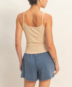 SNAP-BUTTON HENLEY CAMI