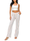 STRIPE PRINT WIDE LEG PANTS