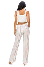 STRIPE PRINT WIDE LEG PANTS