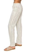 PINSTRIPE LINEN WIDE LEG PANTS